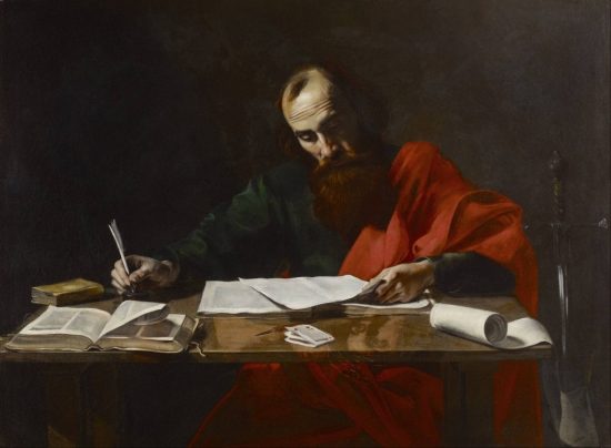 Paul Writing His Epistles, attr. Valentin de Boulogne, 17th century, Museum of Fine Arts (Houston)